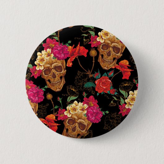 florale huid ronde button 5,7 cm (Voorkant)