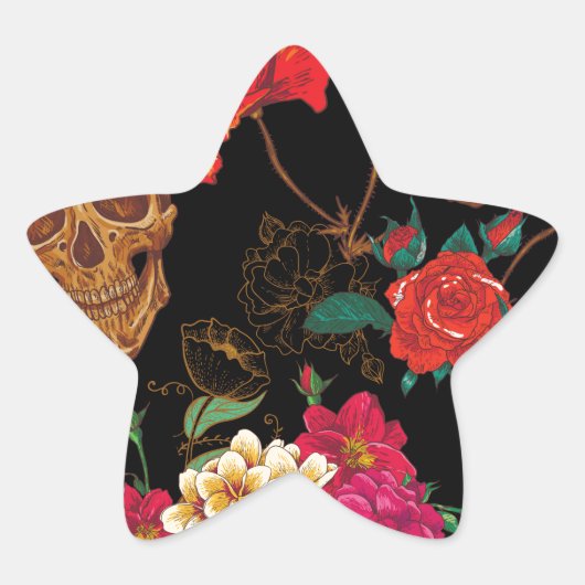 florale huid ster sticker (Voorkant)