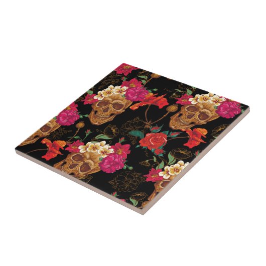 florale huid tegeltje (Zijkant)