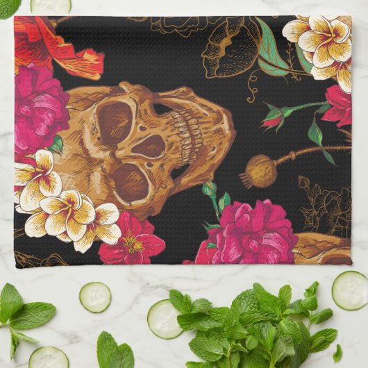 florale huid theedoek (Gevouwen)