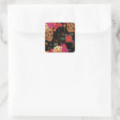 florale huid vierkante sticker (Tas)