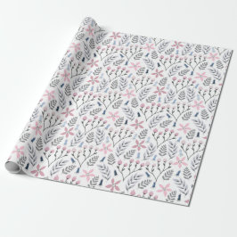 florale illustratie die botanisch valt cadeaupapier