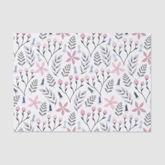 Florale illustratie valt af tissuepapier (Voorkant)