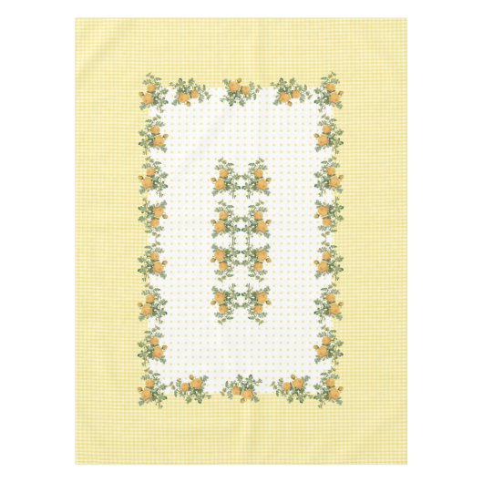  florale, ingecheckte &stippen tablecloth 52"x70" tafelkleed (Voorkant)