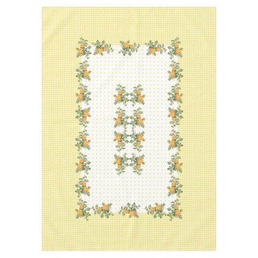  florale, ingecheckte &stippen tablecloth 60"x84" tafelkleed (Voorkant)