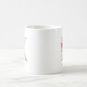 Florale Initiaal K Blush Rozen Bewerkbare Naam Koffiemok (Center)