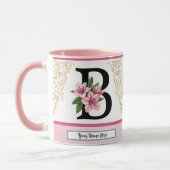 Florale Initialen Mok – Letter B Monogram | Person (Links)