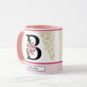 Florale Initialen Mok – Letter B Monogram | Person (Voorkant links)