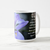 florale (iris), met vers uit Mark 11:24 Koffiemok (Voorkant rechts)