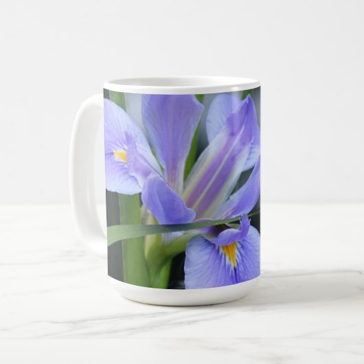 florale (iris), met vers uit Mark 11:24 Koffiemok (Voorkant links)