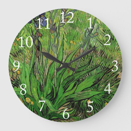  florale Iris van Vincent van Gogh Grote Klok (Voorkant)