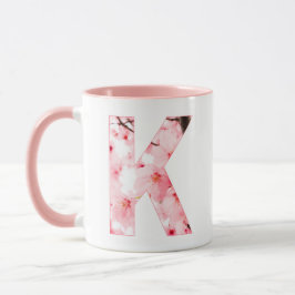 Florale K beginbeker | Gepersonaliseerde naam & ei Mok