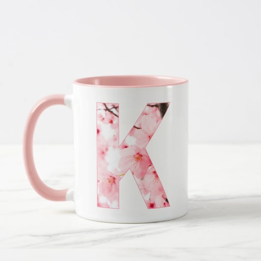 Florale K beginbeker | Gepersonaliseerde naam & ei Mok (Links)