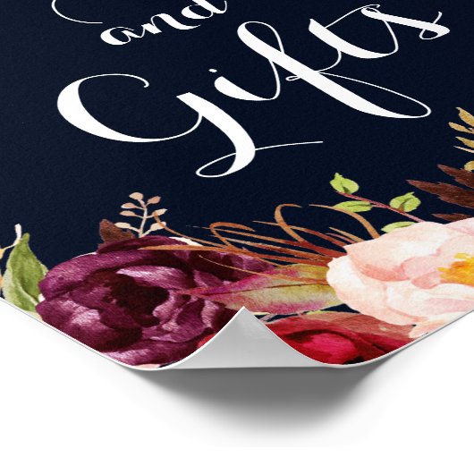 Florale Kaarten van de Bourgogne Poster (Hoek)