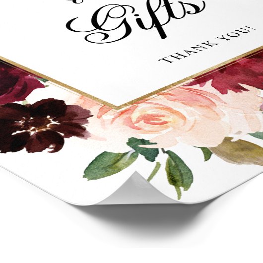 Florale Kaarten van de Bourgogne Poster (Hoek)