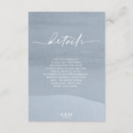 Florale kalligrafie — Dusty Blue ID771 Informatiekaartje