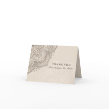 Florale kant | Crème bedankkaart