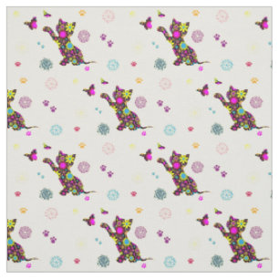 florale kitten stof