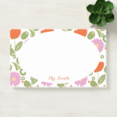 Florale klaprozen en olijf leraar aqua aangepaste post-it® notes (Kantoor)