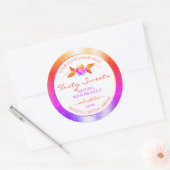 Florale kleurrijke glitter op witte etiketten van  (Envelop)