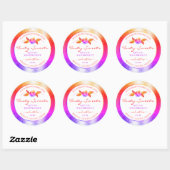 Florale kleurrijke glitter op witte etiketten van  (Vel)