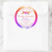 Florale kleurrijke glitter op witte etiketten van  (Tas)