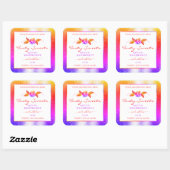 Florale kleurrijke glitter op witte etiketten van  (Vel)