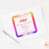 Florale kleurrijke glitter op witte etiketten van  (Envelop)