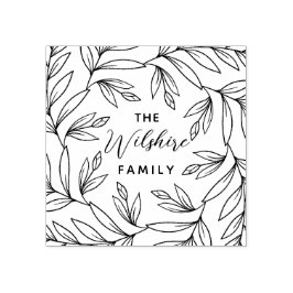 Florale knoppen laten hand getrokken met de naam v rubberstempel