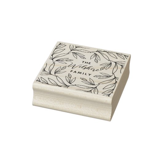 Florale knoppen laten hand getrokken met de naam v rubberstempel (Stempel)