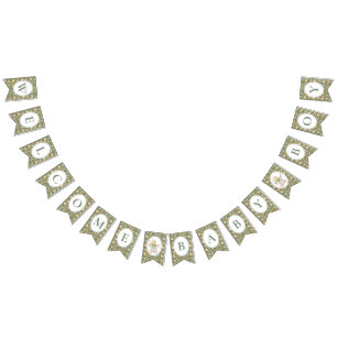Florale Koffer Baby Jongen Bunting Banner Salie