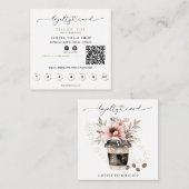 *~* Florale koffie om te gaan Espresso QR Rewards Klantenkaartje (Voorkant / Achterkant)