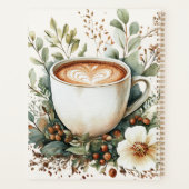 Florale koffie thema gepersonaliseerd planner (Achterkant)