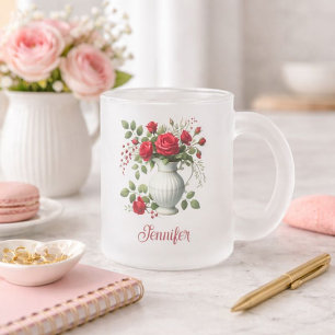 Florale koffiemok foto matglas koffiemok