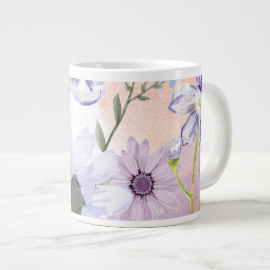 florale koffiemok met leuke bloemendesign mok (Voorkant rechts)