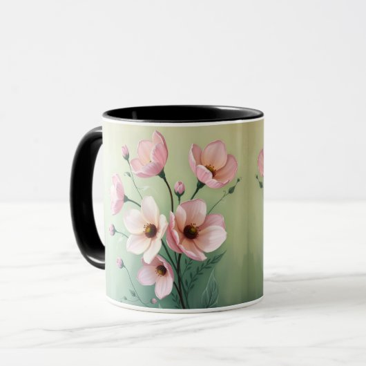 Florale koffiemok mok (Voorkant links)