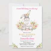 Florale Konijn Baby Shower Kaart (Voorkant)