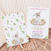 Florale Konijn Baby Shower Kaart