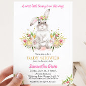 Florale Konijn Baby Shower Kaart
