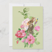 Florale konijn baby shower kaart (Achterkant)