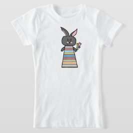 Florale Konijn Illustratie | Meisjes Dieren T-Shir T-shirt