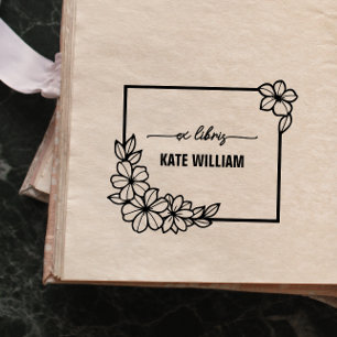 Florale krans Aangepaste ex libris Zelfinktende Stempel