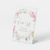 florale kreet bevoordeelt voetsporen reclamebord met voetstuk (Voorkant)