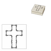 florale kruisstempel rubberstempel (Gestempeld)