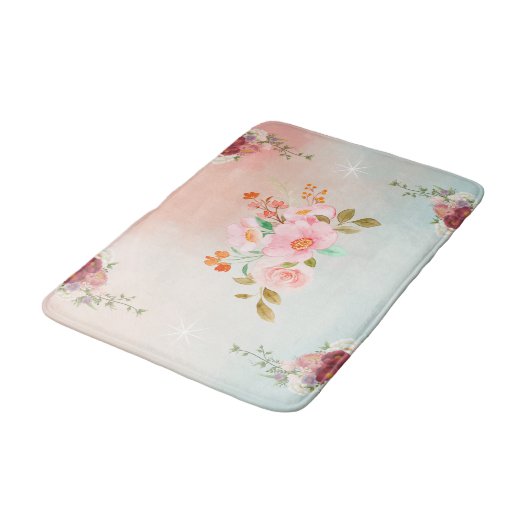 Florale kunst, bloeiende bloemen badmat (Gekanteld)