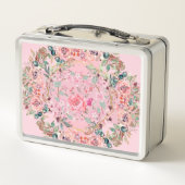 Florale kunst, roze bloemen, roze Floral Wreate (Achterkant)