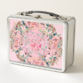 Florale kunst, roze bloemen, roze Floral Wreate (Voorkant)