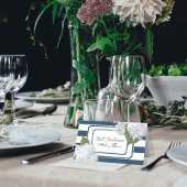 Florale kunst van Navy Blue en White Striped Hydra Plaatskaartje