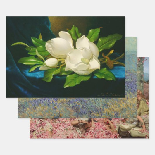 Florale kunstselectie (mooie bloemen) inpakpapier vel (Set)