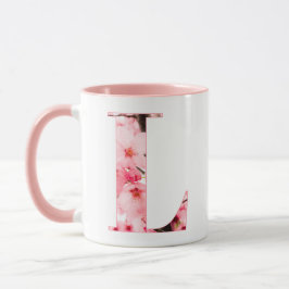 Florale L Beginletter Mok | Gepersonaliseerde Naam